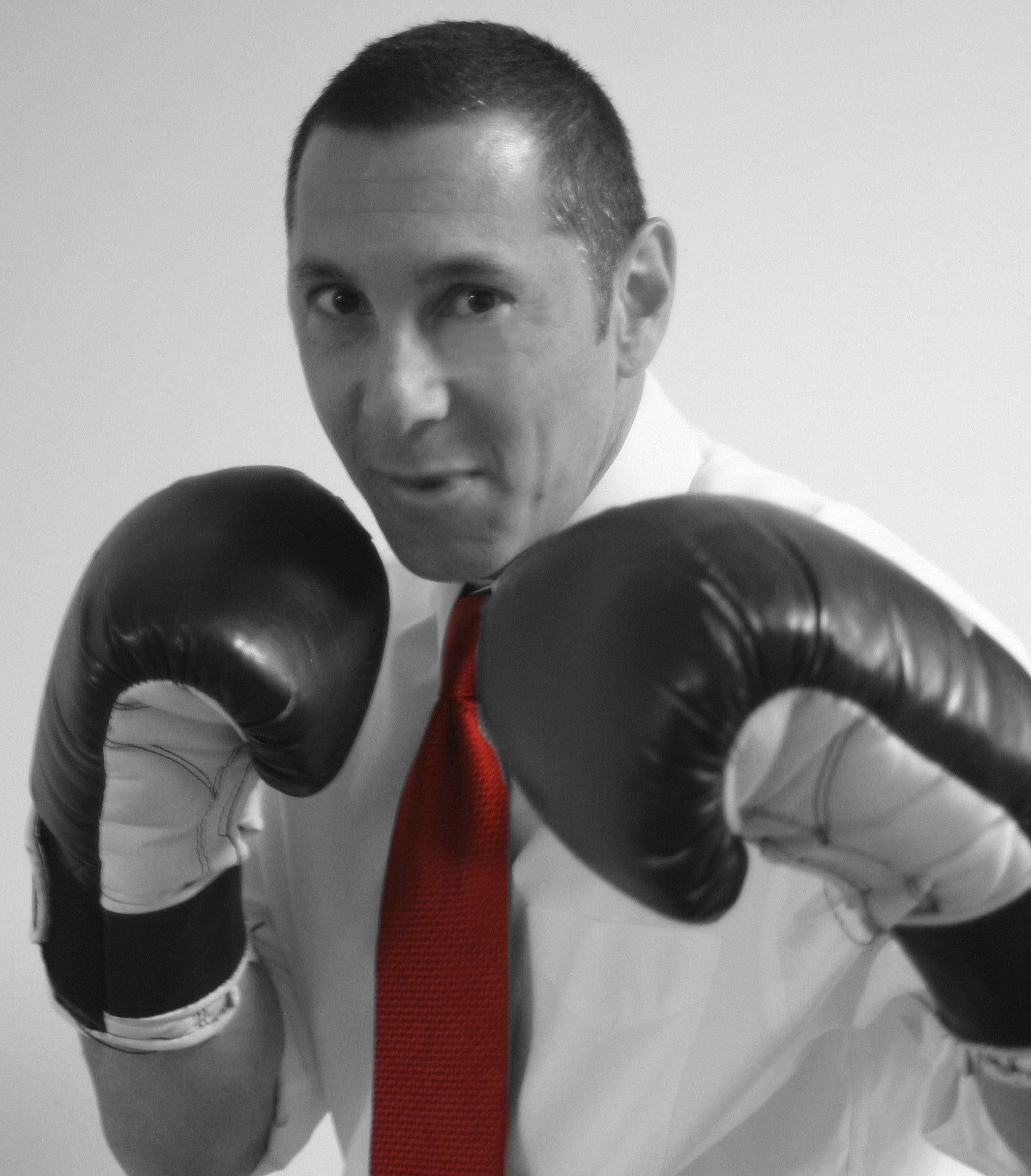 Headshot Boxing Red Tie BW-1
